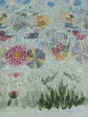 Off-White Multi Colour Digital Printed Fabric