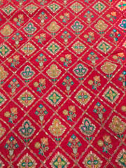 Red Crepe Position Printed Fabric