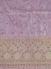 Lavender Fabric With Zari and Embroidery Work