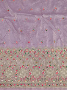 Lavender Fabric With Zari and Embroidery Work