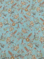 Sky Blue Crepe Fabric With Multi Colour Embroidery and Beads Work