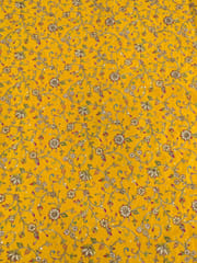 Yellow Colour Crepe Silk Position Printed Fabric