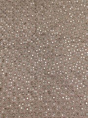 Pink Viscose Tissue Fabric With Mirror & Beads Work