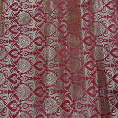 Maroon Colour Semi Brocade Fabric
