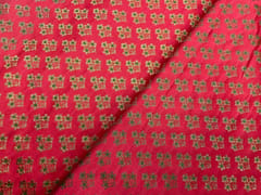 Red Colour Floral Semi Soft Brocade Fabric