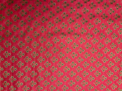Red Colour Floral Semi Soft Brocade Fabric