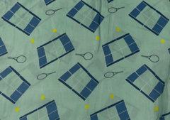 Light Blue Geometric Print Modal Satin Fabric