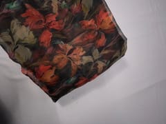 Multicolor Floral Viscose Organza Fabric