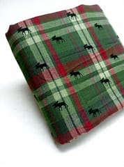 Olive  Checks Plain Weave Yarn Dyed Double Cloth Cotton Fabric