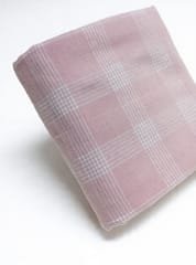 Pink Checks Twill Weave Yarn Dyed Cotton Fabric