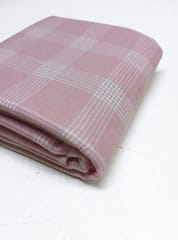 Pink Checks Twill Weave Yarn Dyed Cotton Fabric