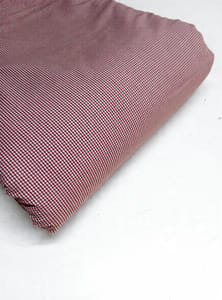 Red Gingham Checks Plain Weave Yarn Dyed  Cotton Fabric