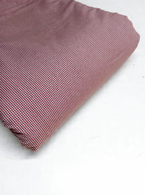 Red Gingham Checks Plain Weave Yarn Dyed  Cotton Fabric