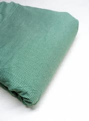 Green Gingham Checks Plain Weave Yarn Dyed Cotton Fabric