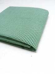 Green Gingham Checks Plain Weave Yarn Dyed Cotton Fabric