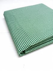 Green Gingham Checks Plain Weave Yarn Dyed Cotton Fabric