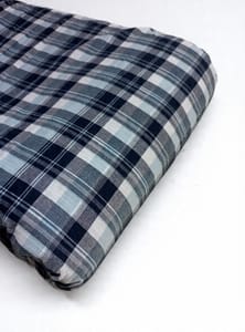 Blue  Checks Plain Weave Yarn Dyed Cotton Fabric