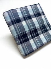 Blue  Checks Plain Weave Yarn Dyed Cotton Fabric