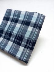 Blue  Checks Plain Weave Yarn Dyed Cotton Fabric