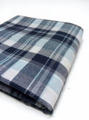 Blue  Checks Plain Weave Yarn Dyed Cotton Fabric