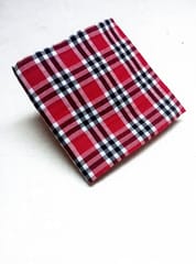 Red Checks Plain Weave Yarn Dyed Cotton Fabric