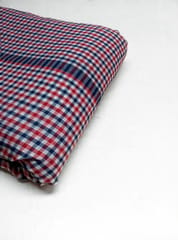 Red Checks Plain Weave Yarn Dyed Cotton Fabric