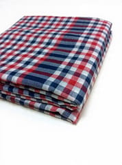 Red Checks Plain Weave Yarn Dyed Cotton Fabric