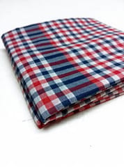 Red Checks Plain Weave Yarn Dyed Cotton Fabric
