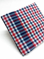 Red Checks Plain Weave Yarn Dyed Cotton Fabric