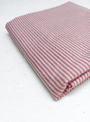 Orange Stripes Plain Weave Yarn Dyed Cotton Fabric