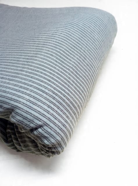 Light Blue Stripes Plain Weave Yarn Dyed Cotton Fabric