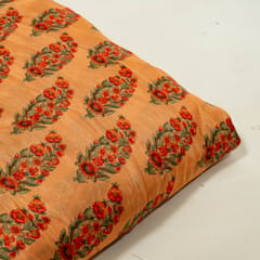 Rust Color Upada Digital Printed Fabric