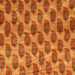 Rust Color Upada Digital Printed Fabric