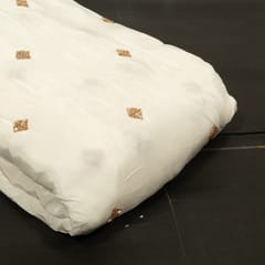 White Dyeable Crepe Beads Embroidered Fabric