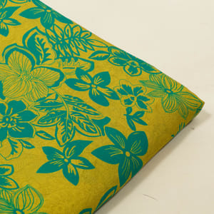 Mehendi Green Color Rayon Digital Printed Fabric