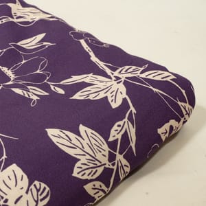 Purple Color Rayon Digital Printed Fabric