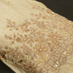 Dyeable Zari Tissue Upada Embroidered Fabric