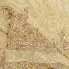 Dyeable Zari Tissue Upada Embroidered Fabric