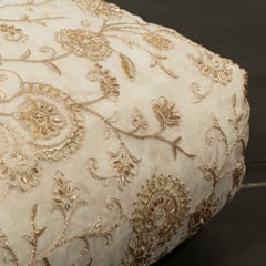White Dyeable Viscose Organza Embroidered Fabric