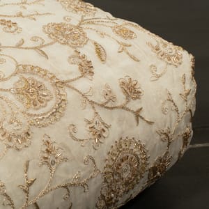 White Dyeable Viscose Organza Embroidered Fabric