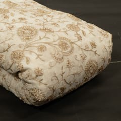 White Dyeable Viscose Organza Embroidered Fabric