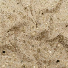White Dyeable Viscose Organza Embroidered Fabric
