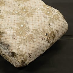 White Dyeable Glass Organza Embroidered Fabric