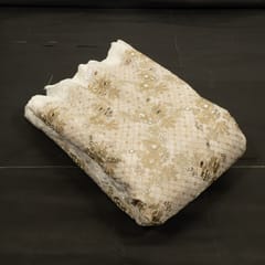 White Dyeable Glass Organza Embroidered Fabric