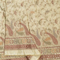 Dyeable Zari Tissue Upada Embroidered Fabric
