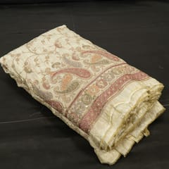Dyeable Zari Tissue Upada Embroidered Fabric
