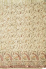 Dyeable Zari Tissue Upada Embroidered Fabric