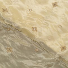 Dyeable Tissue Upada Booti Embroidered Fabric