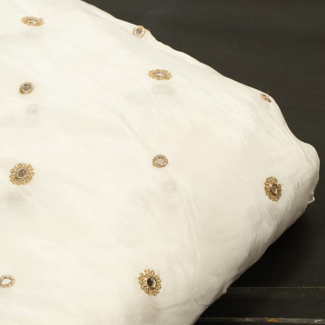 Dyeable Crepe Booti Embroidered Fabric