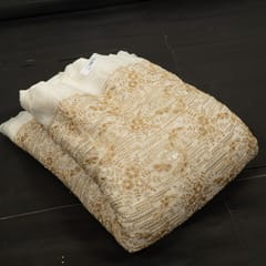 White Dyeable Viscose Organza Embroidered Fabric